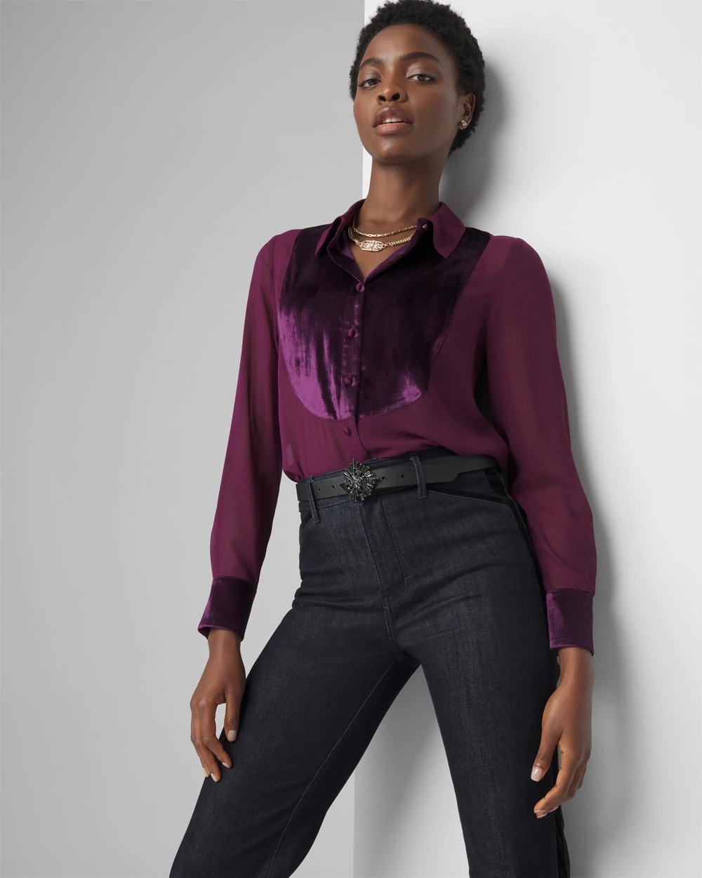 トップス EXODUS LAME VELVET SHIRTS D-PURPLE Whale Collection トップス EXODUS LAME VELVET SHIRTS D-PURPLE Whale Collection